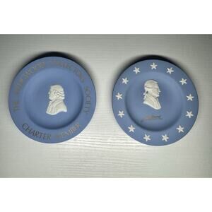 Wedgewood Set Of 2 Blue Jasperware 4.5” Plates - Collectors Society, Hitchcock